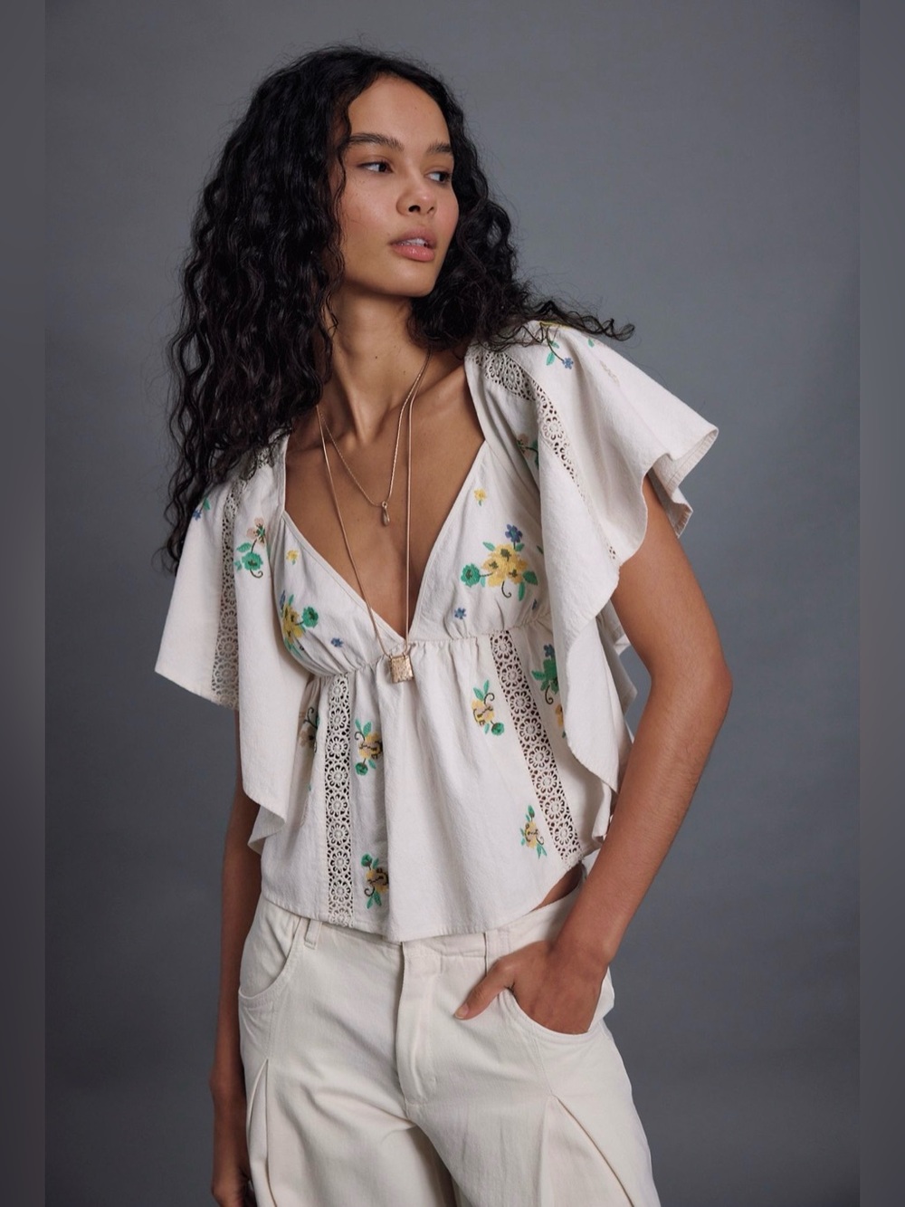 Free People Make Me Yours Blouse in Ivory